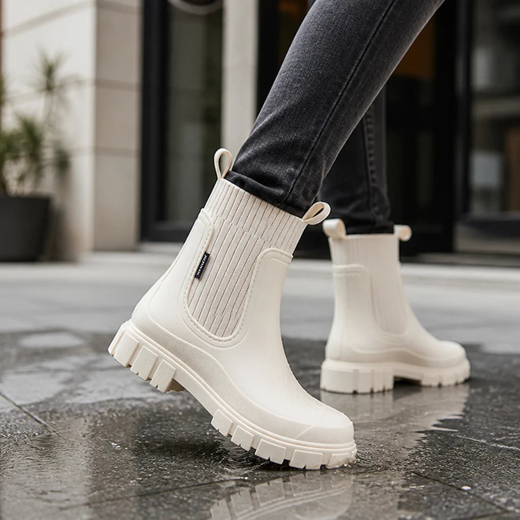 Waterproof Chelsea Boots with Non-Slip Sole and Slip-On Design