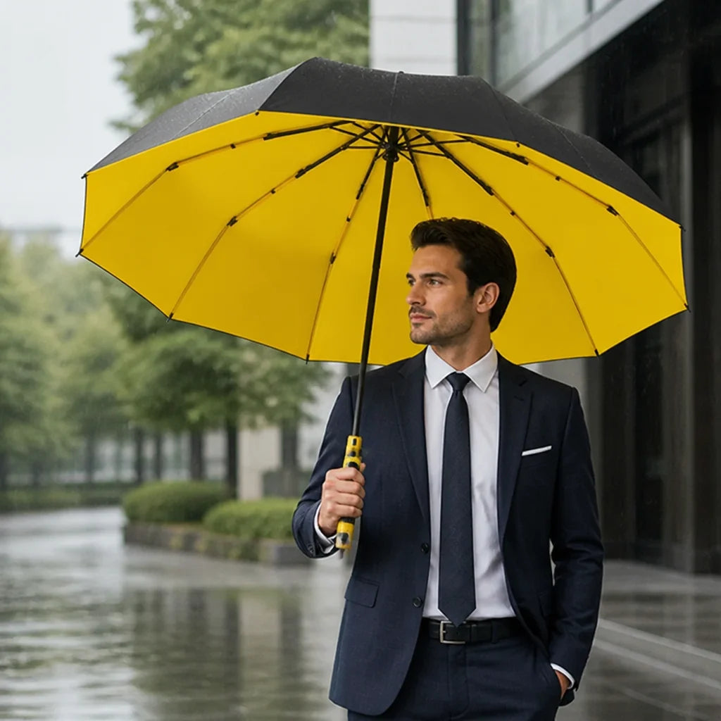 Double-Layer Windproof Folding Umbrella (125 cm Canopy)
