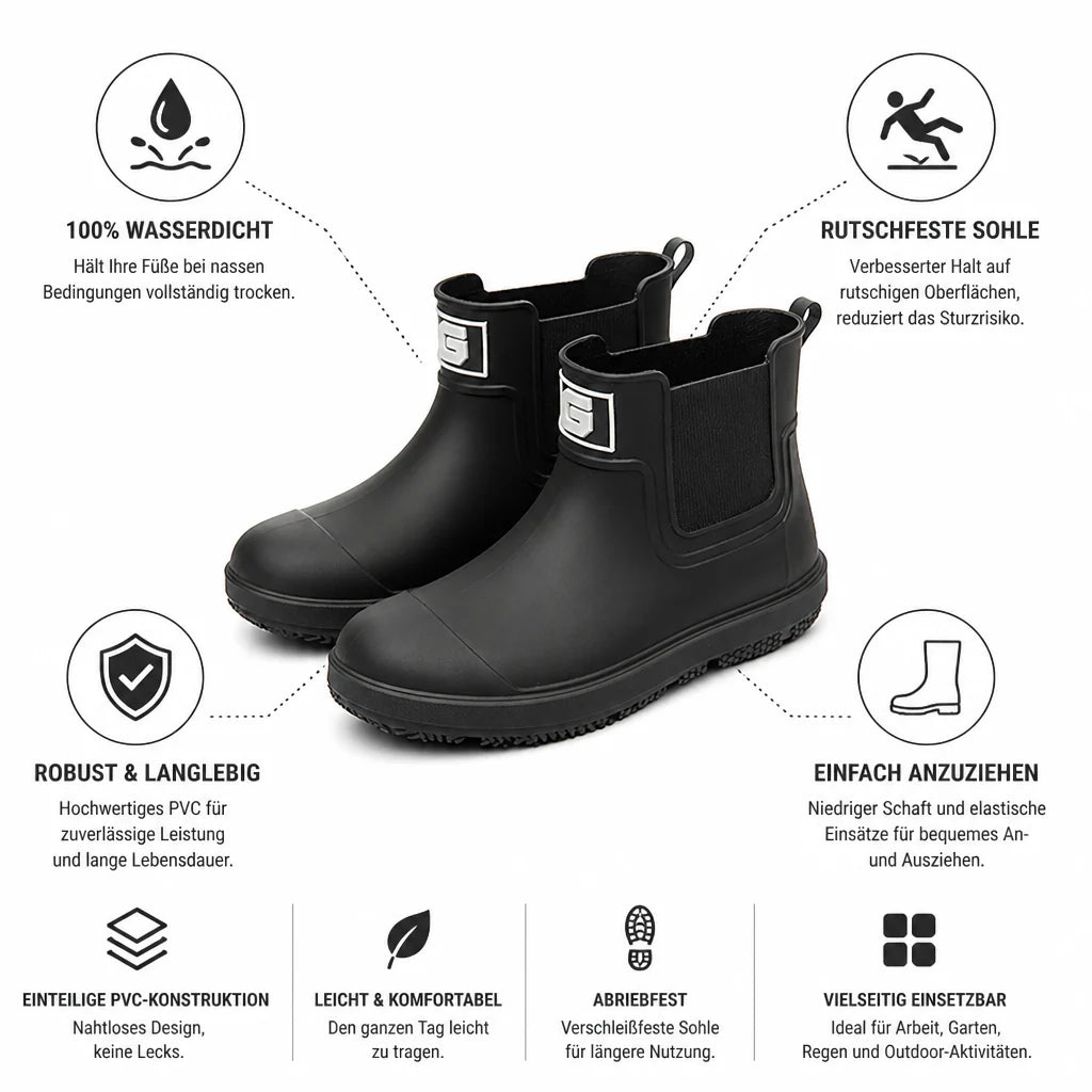 Waterproof PVC Non-Slip Low-Cut Rain Boots