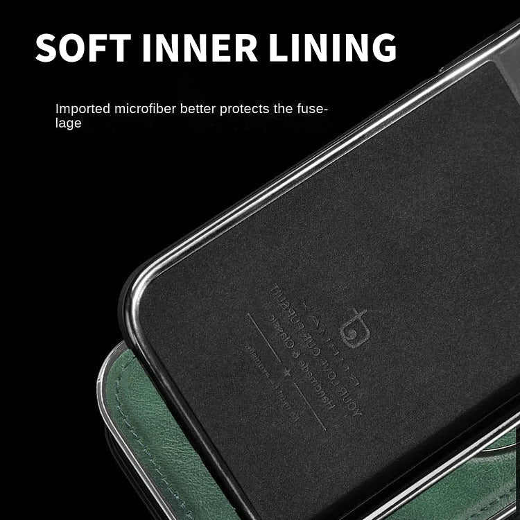 Leather Folding Stand Phone Case (9H Camera Protection)