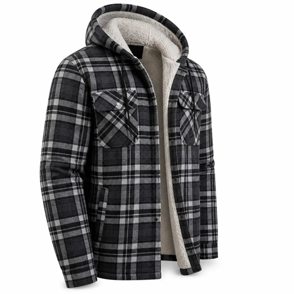 Thermally Lined Hooded Flannel Overshirt