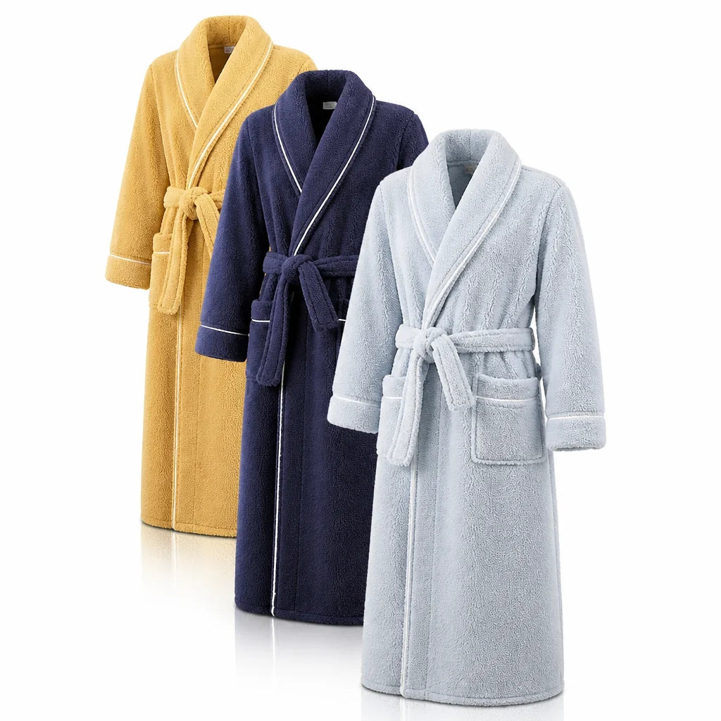 Bathrobe with Shawl Collar and Tie Belt (Unisex)