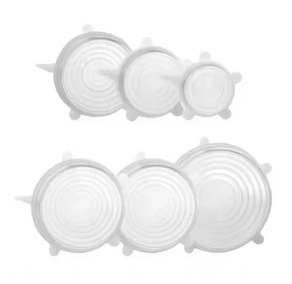 Airtight, Food-Grade Silicone Stretch Lids (Set of 6)