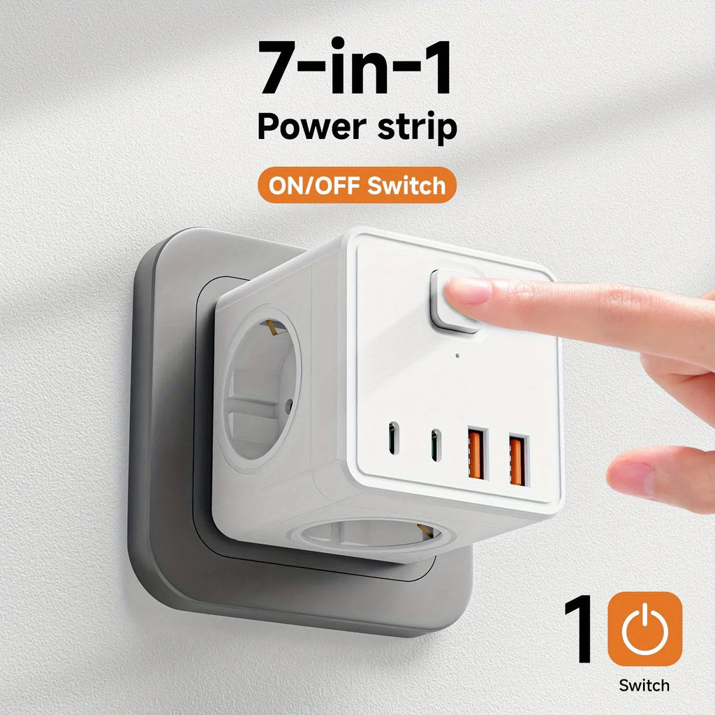 7-in-1 Wall Socket EU with USB & USB-C