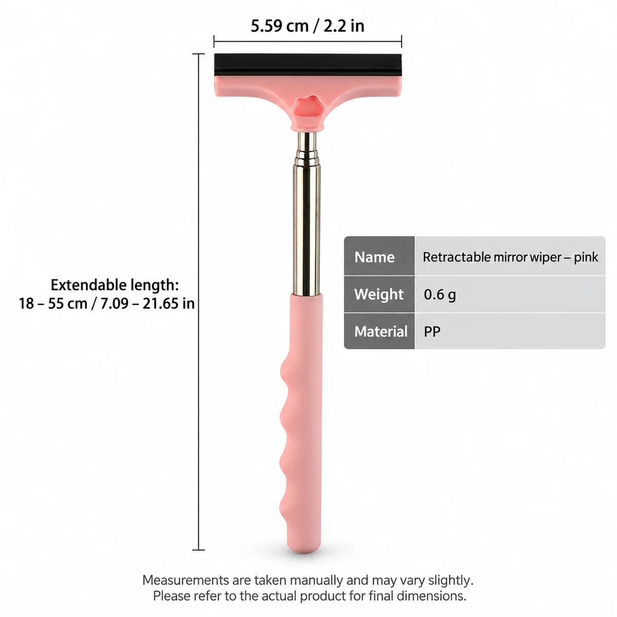 Car Mirror Squeegee Telescopic Extendable Handle & Silicone Blade (2 Pack)
