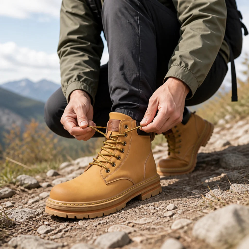 Padded Collar & Profile Sole Rubber Boots for Hiking