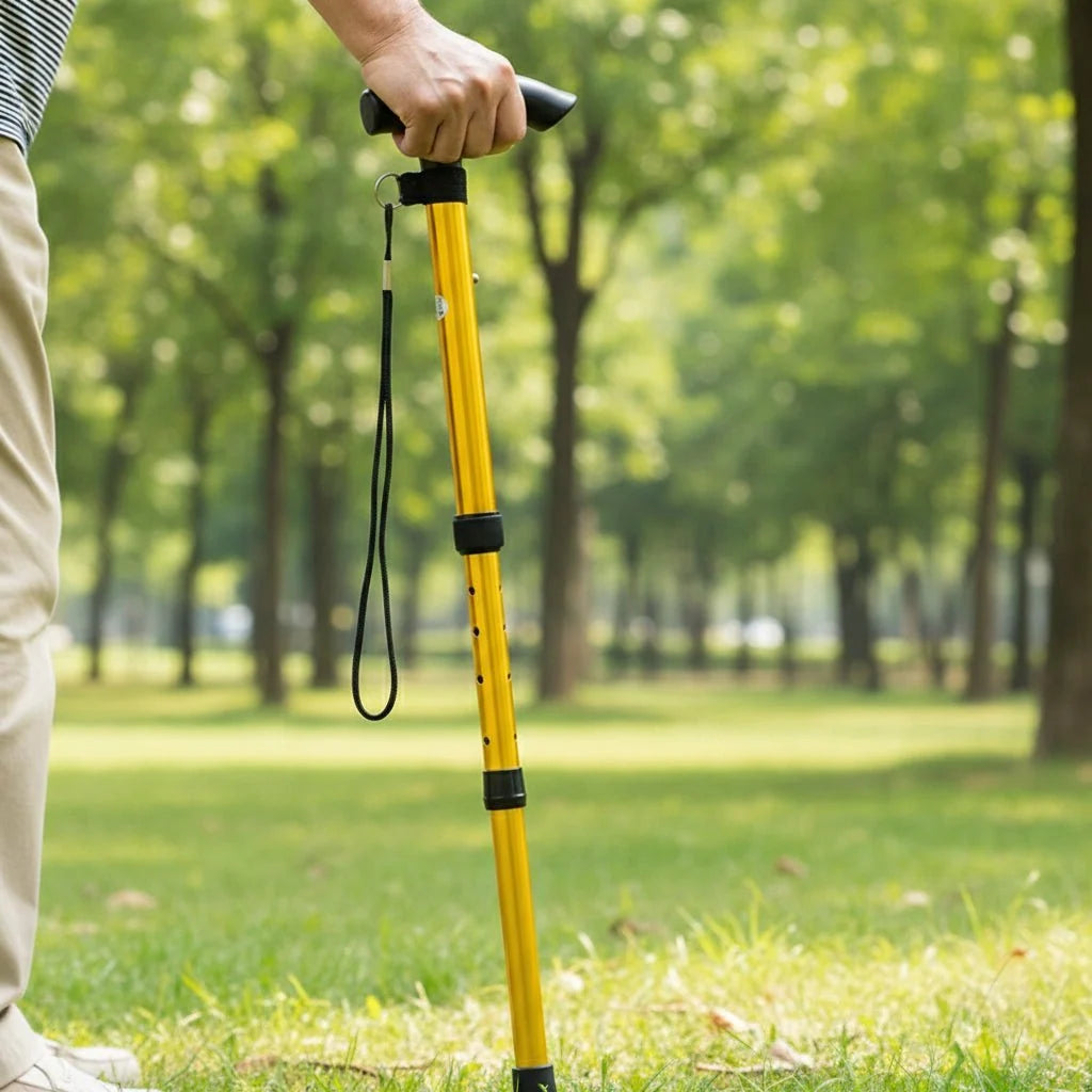 Walking Cane, Folding Mobility Aid, Adjustable Height