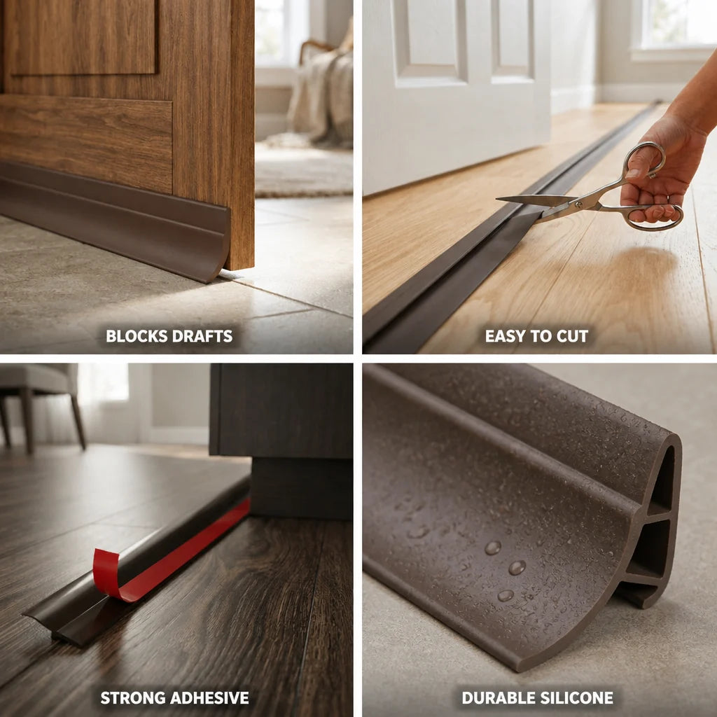Self-adhesive three-layer silicone seal for doors