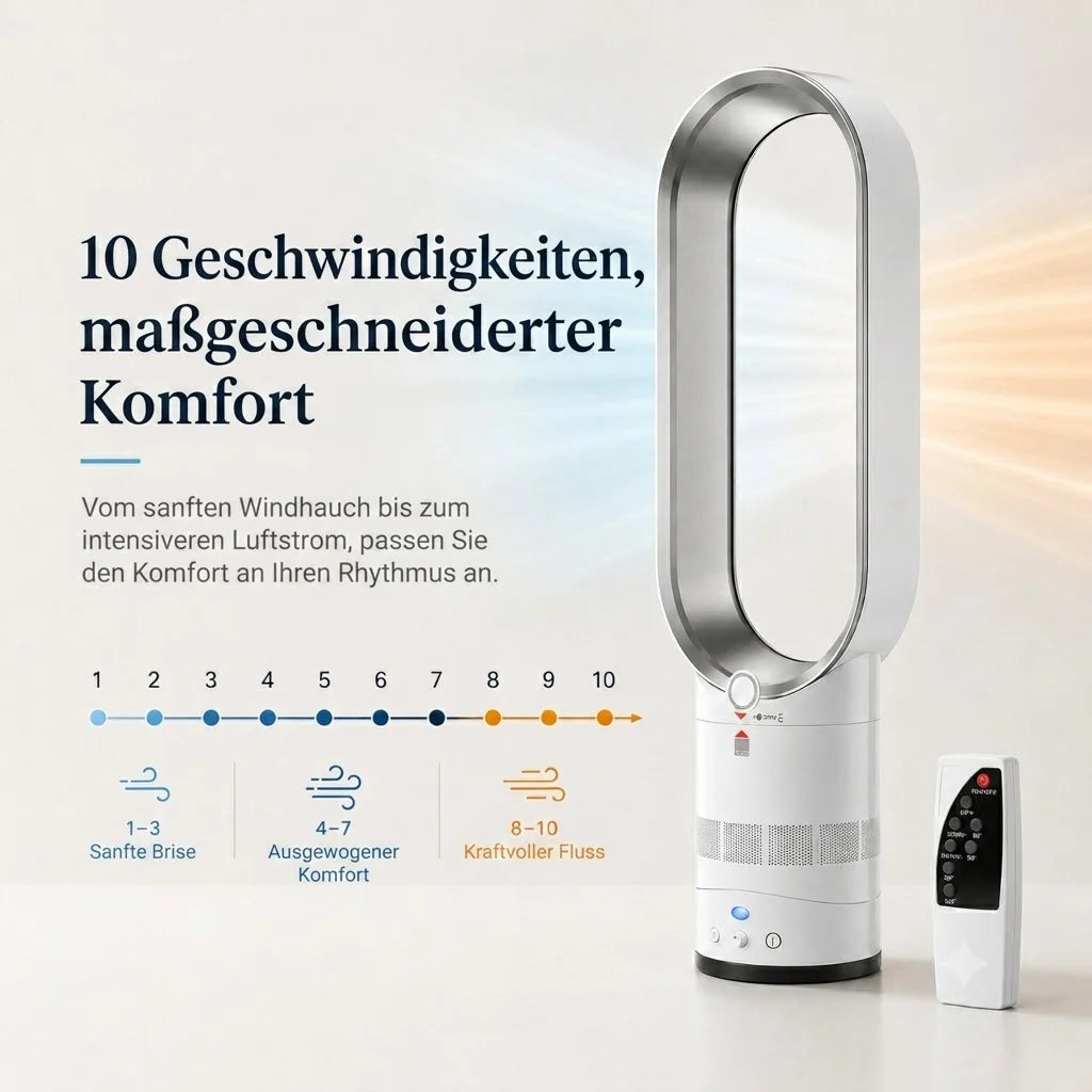 AeroLuxe Bladeless Fan Heater Tower 2-in-1