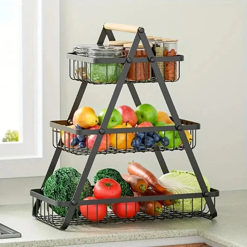 Storage basket with carrying handle & bead decoration