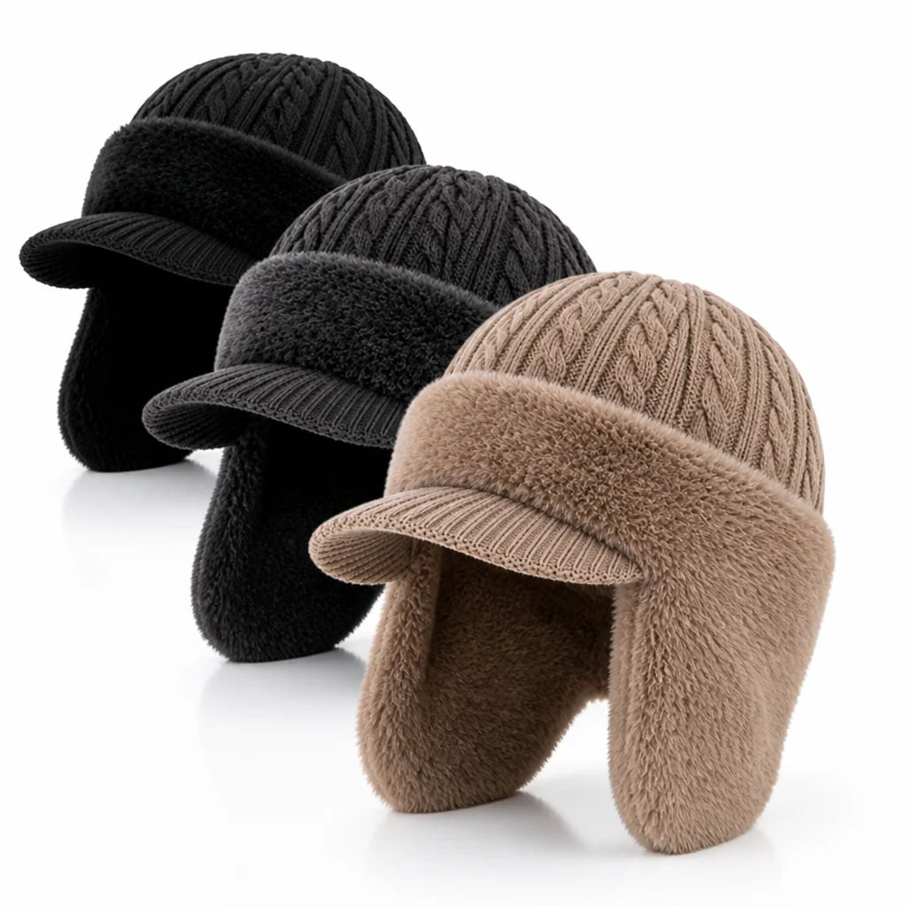 Trapper Hat Earflap Insulated Windproof Polyester & Acrylic Lining (Packable)