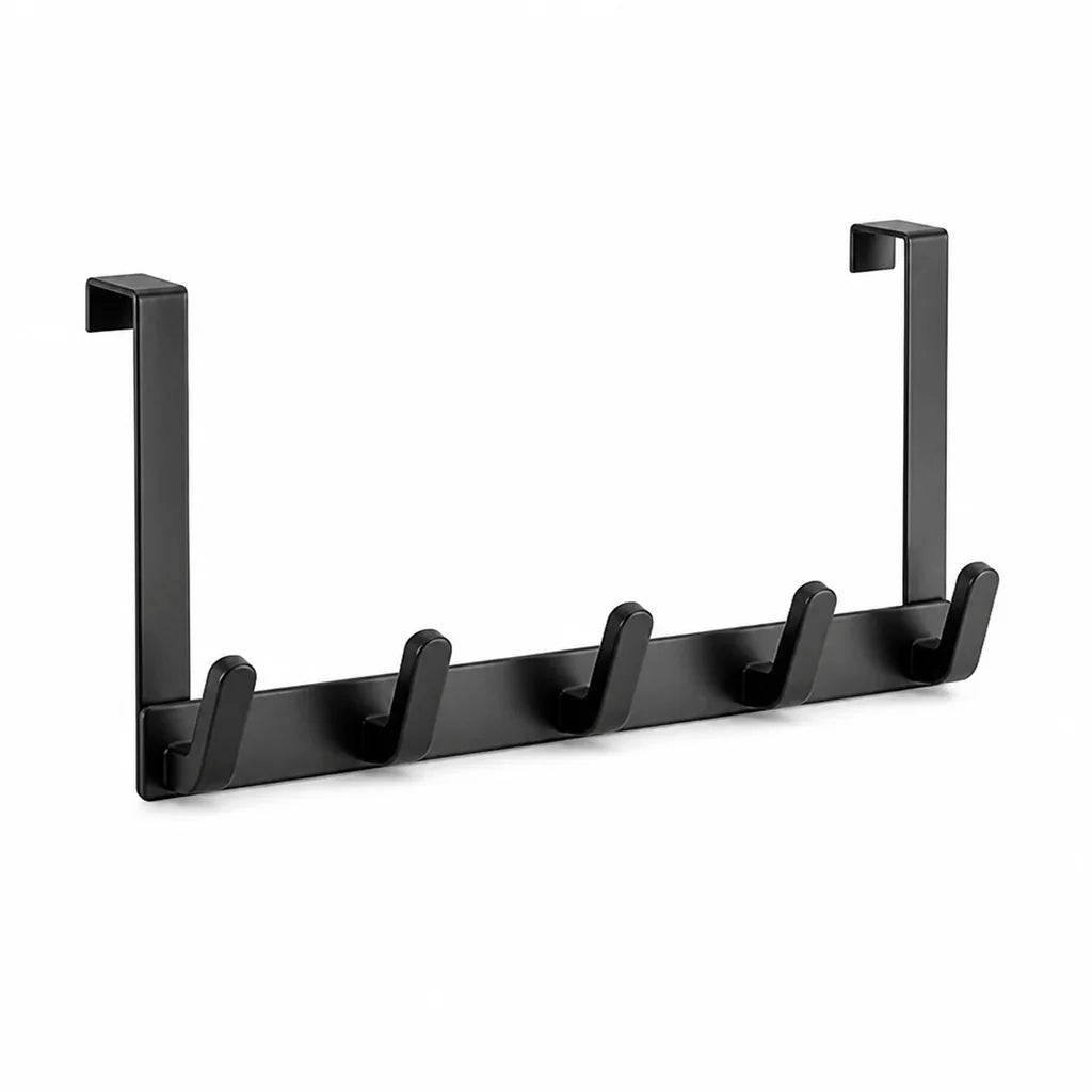 Tool-free Stainless Steel Door Hook Rack (5 Hooks)