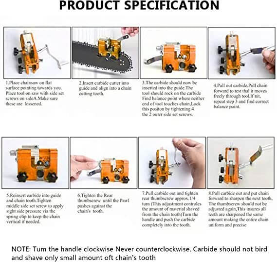 Chainsaw Chain Sharpener 30 Degree Sharpening Guide Stainless Steel