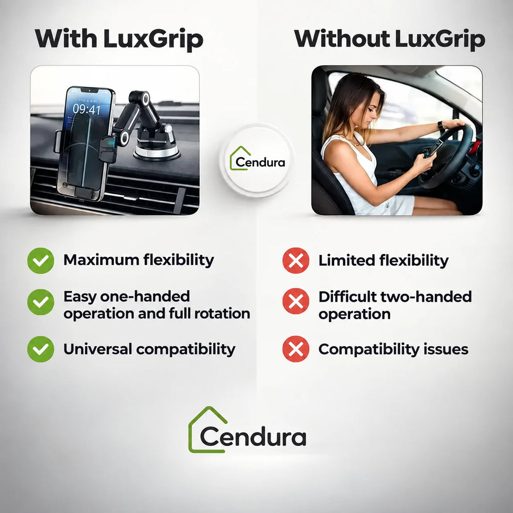 Car Phone Holder with Suction Cup & 360° Rotation