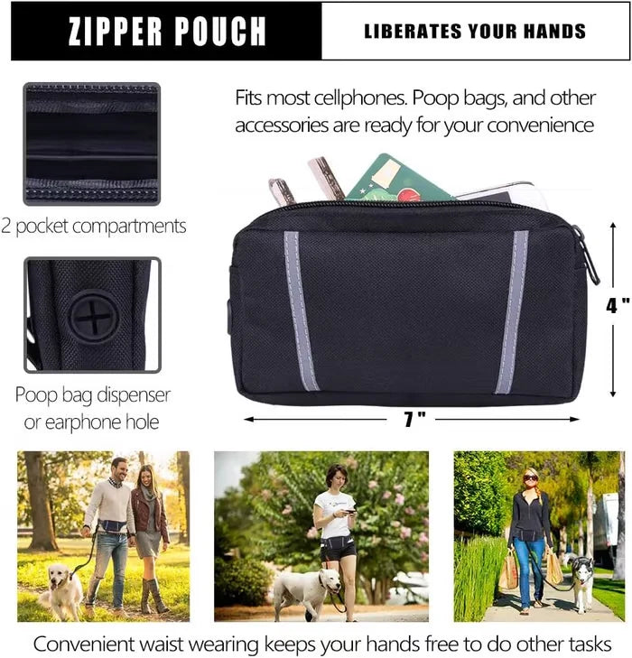 FlowLeash Dog Leash with Shock Absorber & Waist Belt