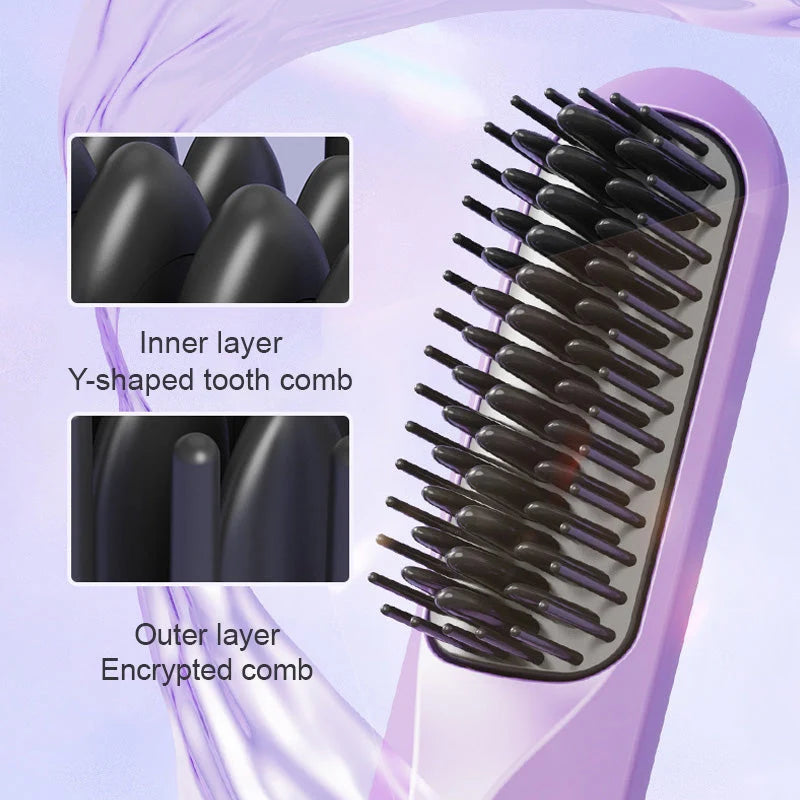 Cordless Hair Straightening Comb with Negative Ions