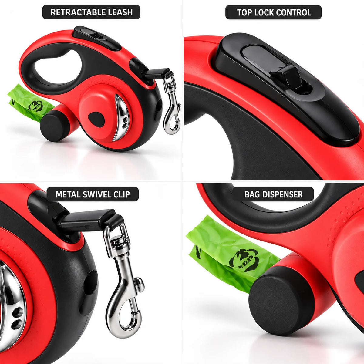Tangle-Free Automatic Retractable Dog Leash