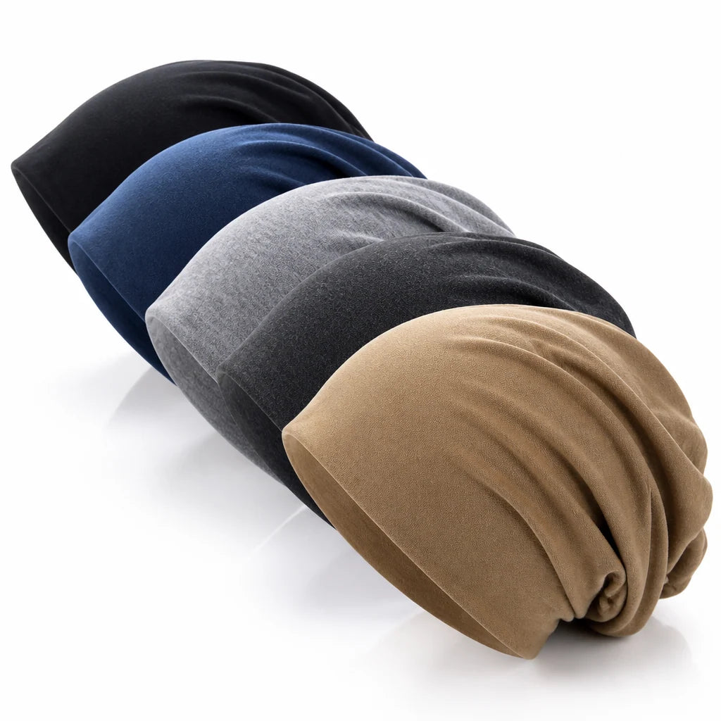 Loose Knit Beanie Cotton Spandex Blend Breathable Stretch Fabric (One Size)