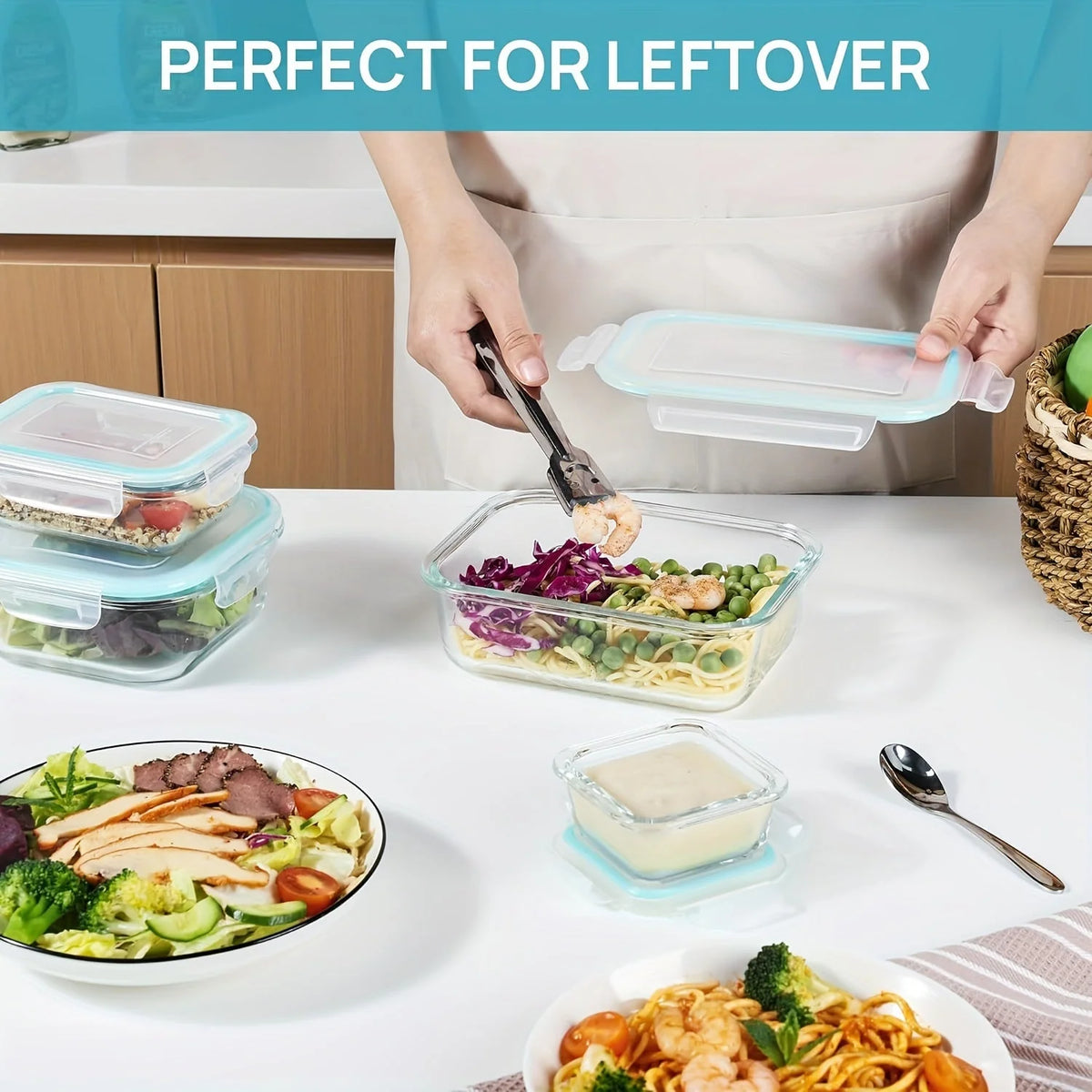 Food Storage Containers Airtight Leakproof Lids (8-Piece Set)