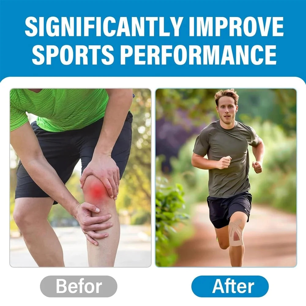 Kinesiology Tape for Knees, Pre-Cut Cotton Strips