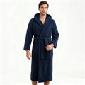 Men's Hooded Bathrobe with High Volume and Quick-Drying Plush