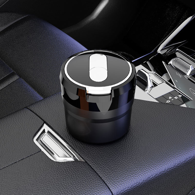 Car trash can with flip lid