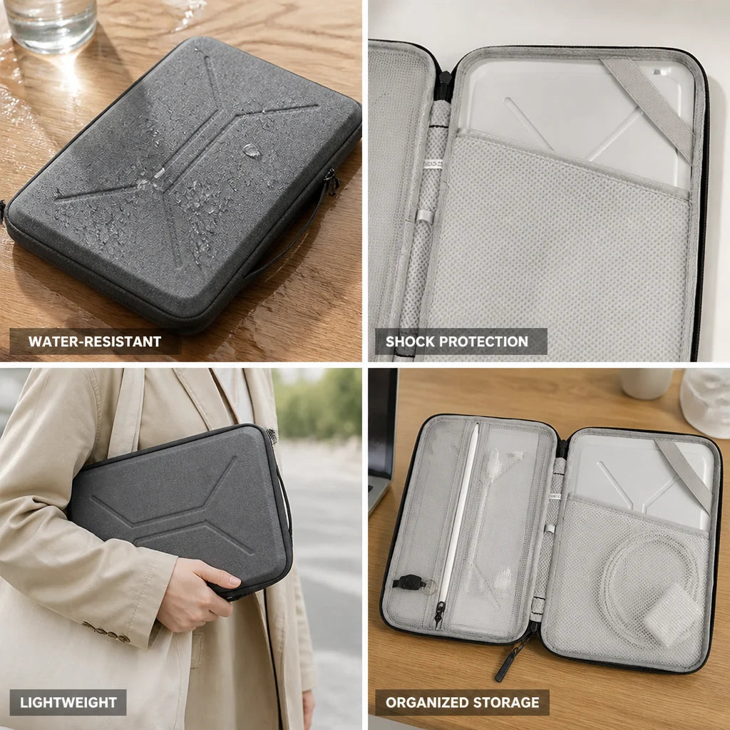Water-Repellent Padded Tablet Case with Zipper (13.3 Inches/33 cm)