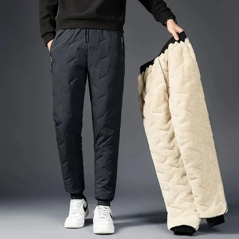 Fleece-lined, windproof and waterproof thermal pants (men)