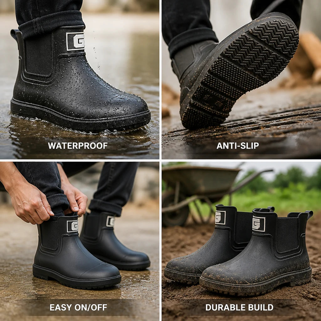 Waterproof PVC Non-Slip Low-Cut Rain Boots