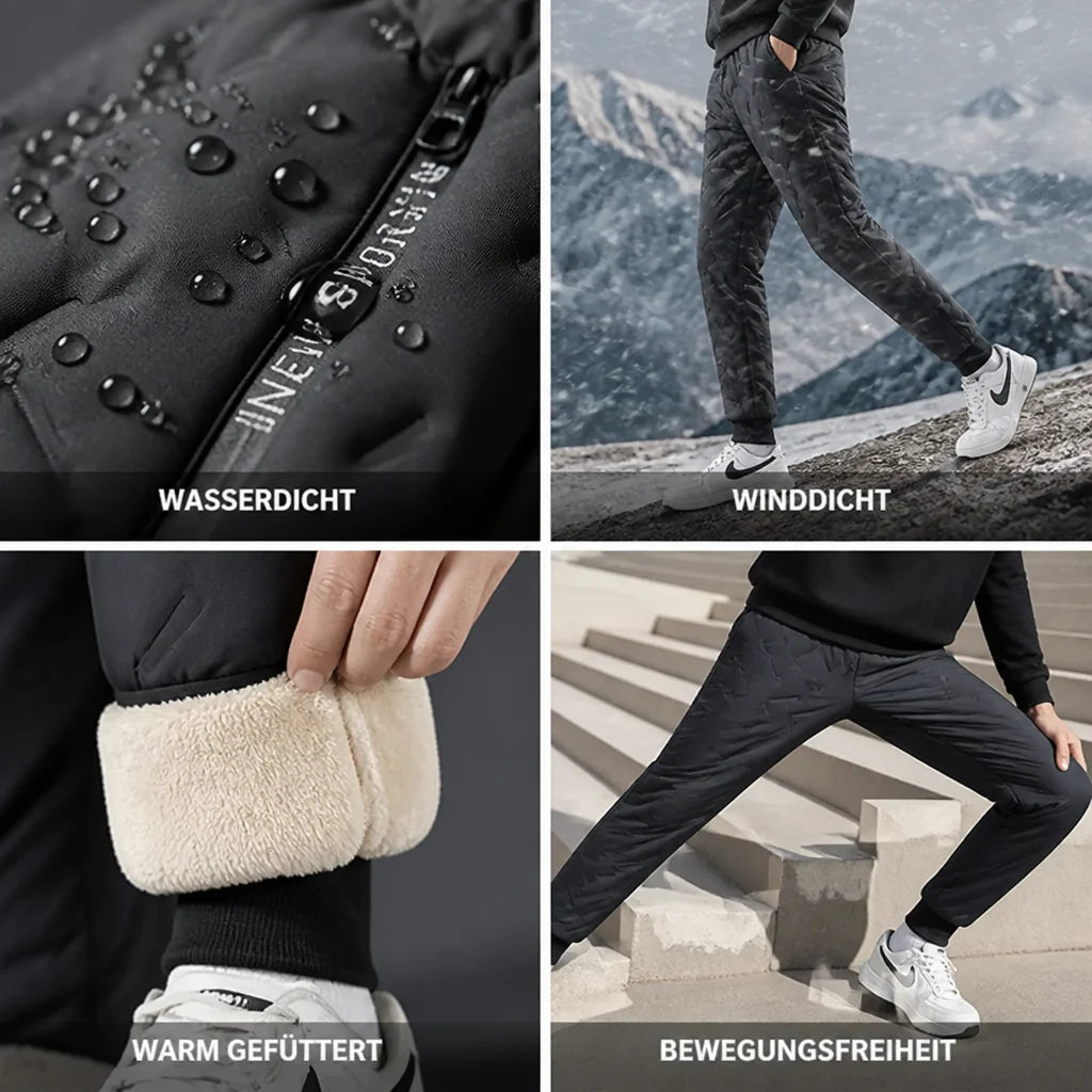 Fleece-lined, windproof and waterproof thermal pants (men)