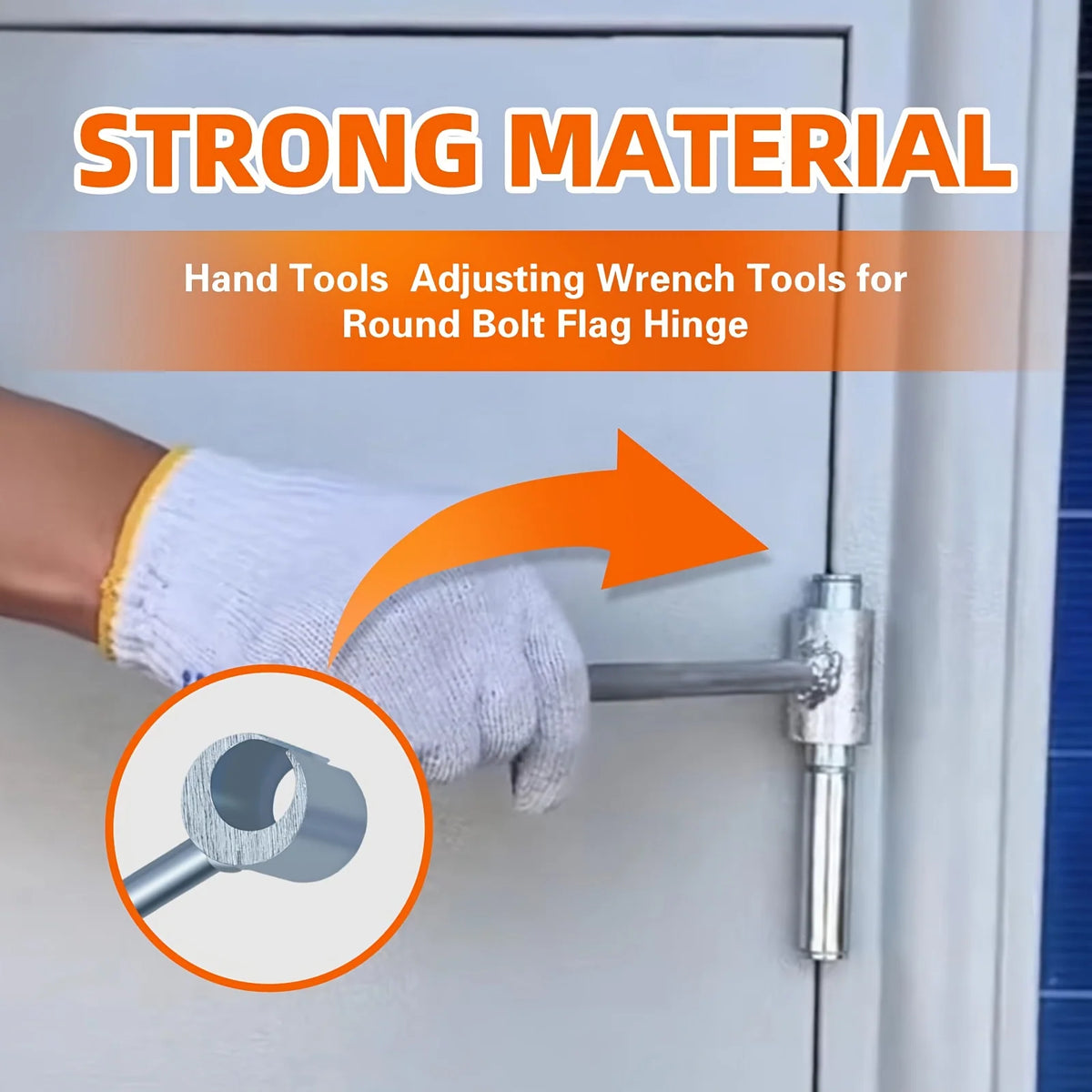 Door Hinge Adjuster Round Pin Flag Hinge (2-Piece Set)