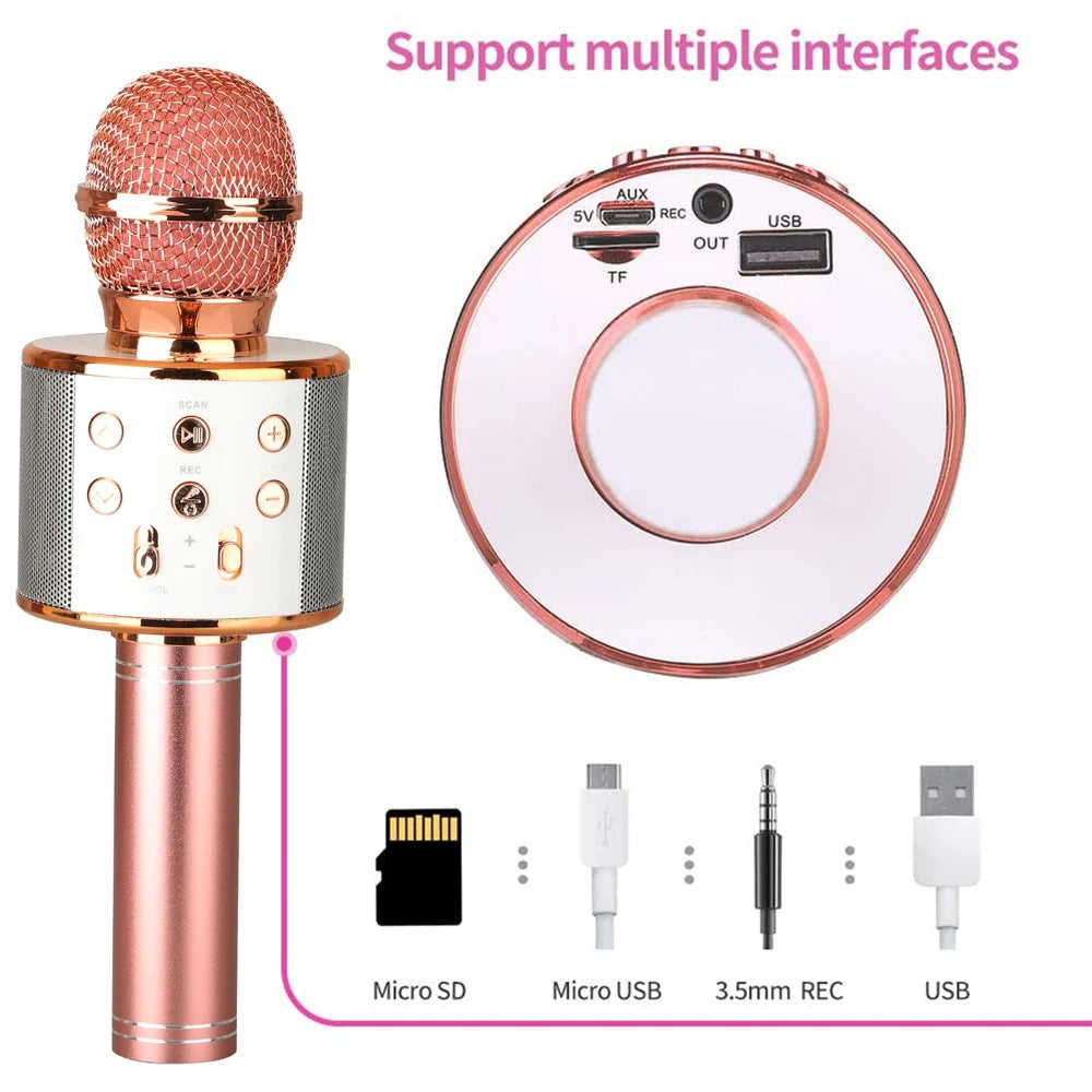 Karaoke Microphone Bluetooth Speaker & Rechargeable 1500mAh Battery