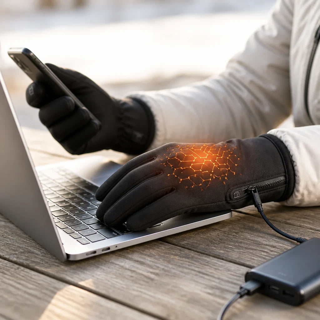 Heated Gloves USB Powered Touchscreen (Fleece Lined Non-slip Palm)