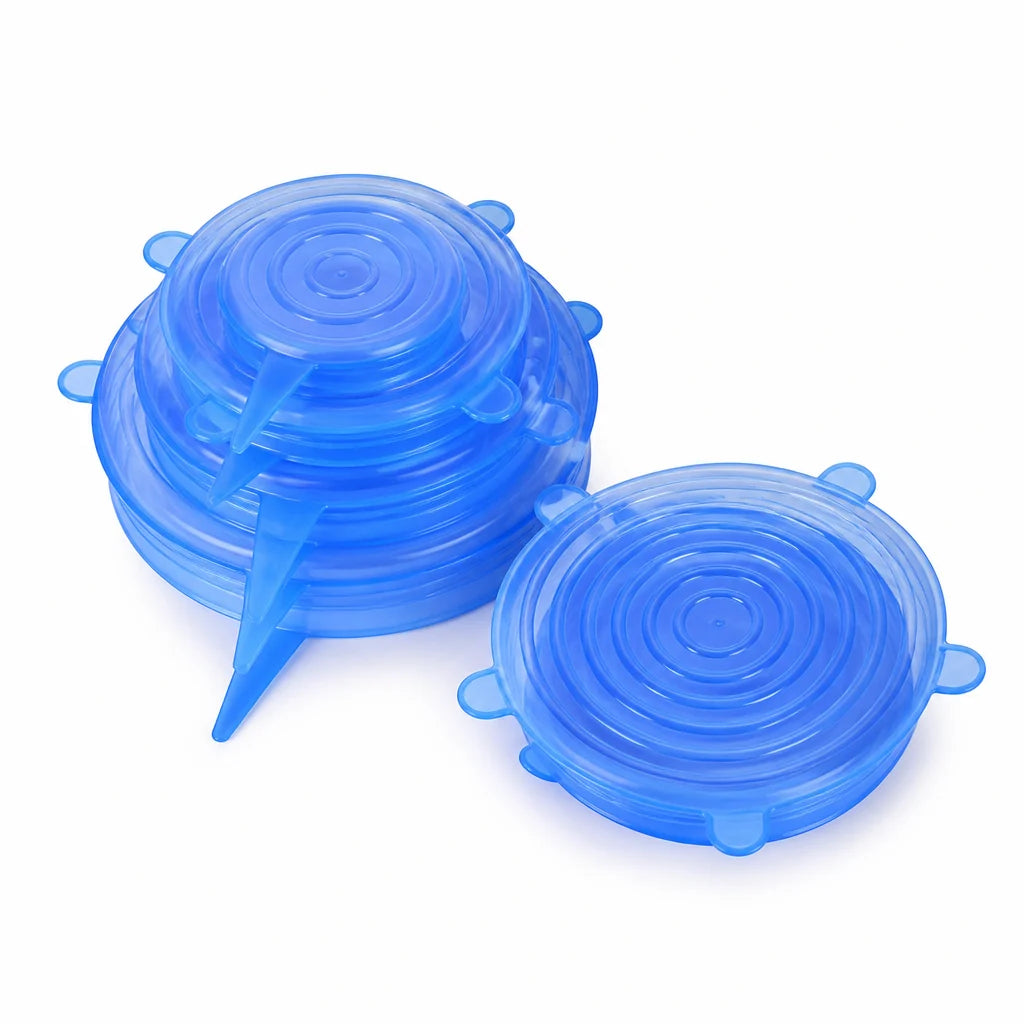 Airtight, Food-Grade Silicone Stretch Lids (Set of 6)