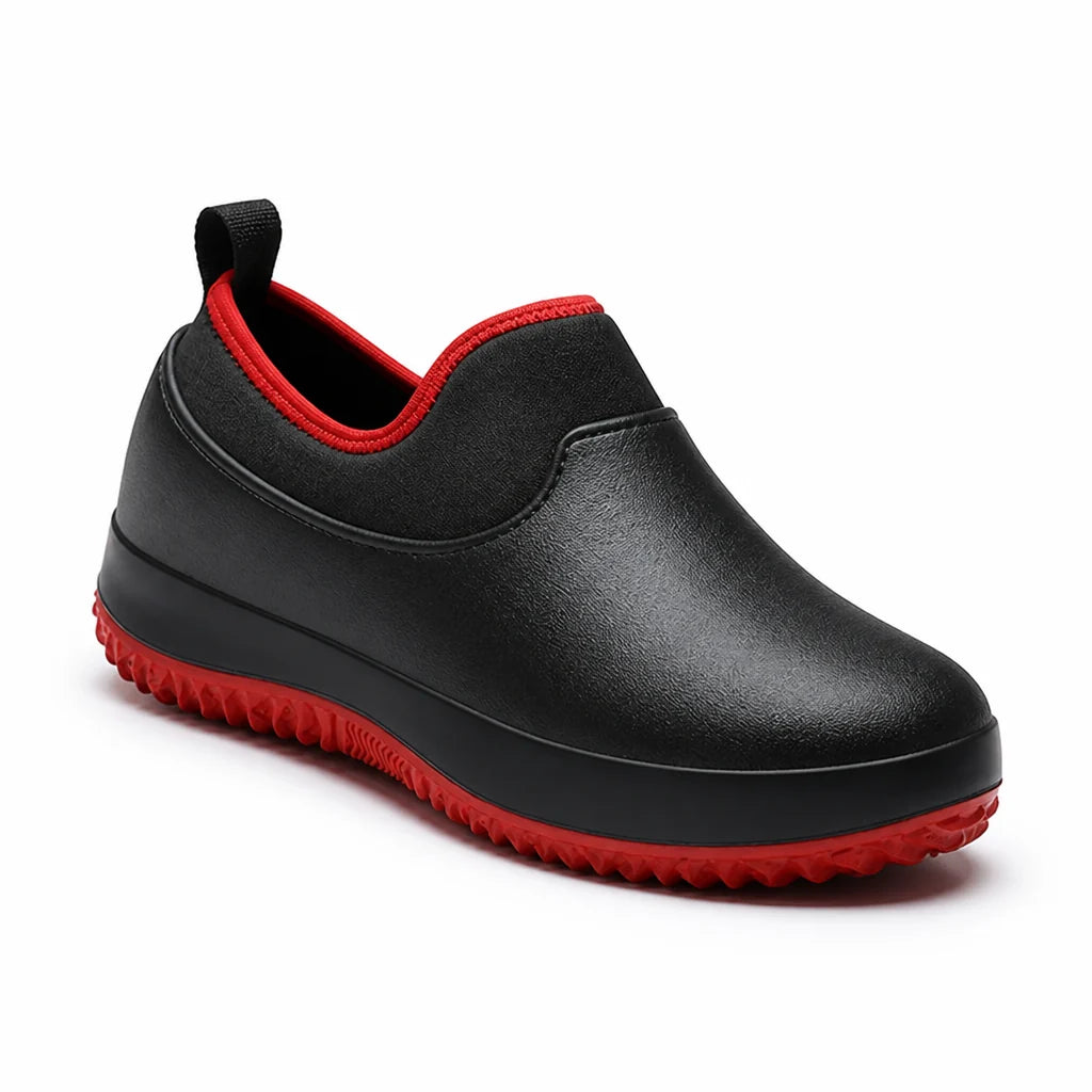 Waterproof and Slip-Resistant Slip-On Work Shoes (Deep Tread Sole)