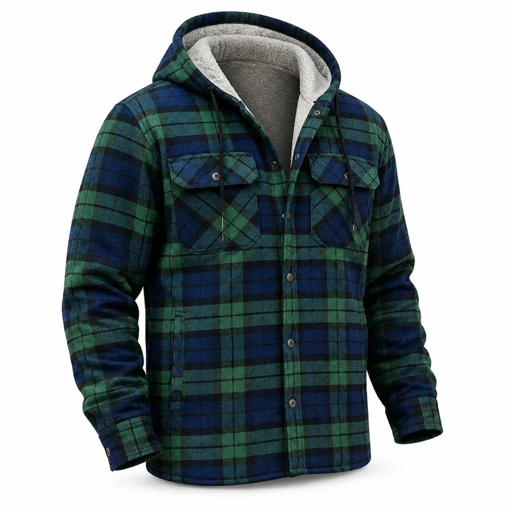 Thermally Lined Hooded Flannel Overshirt