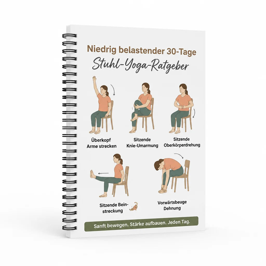 Low-Impact 30-Day Stool Yoga Guide (Spiral Notebook)