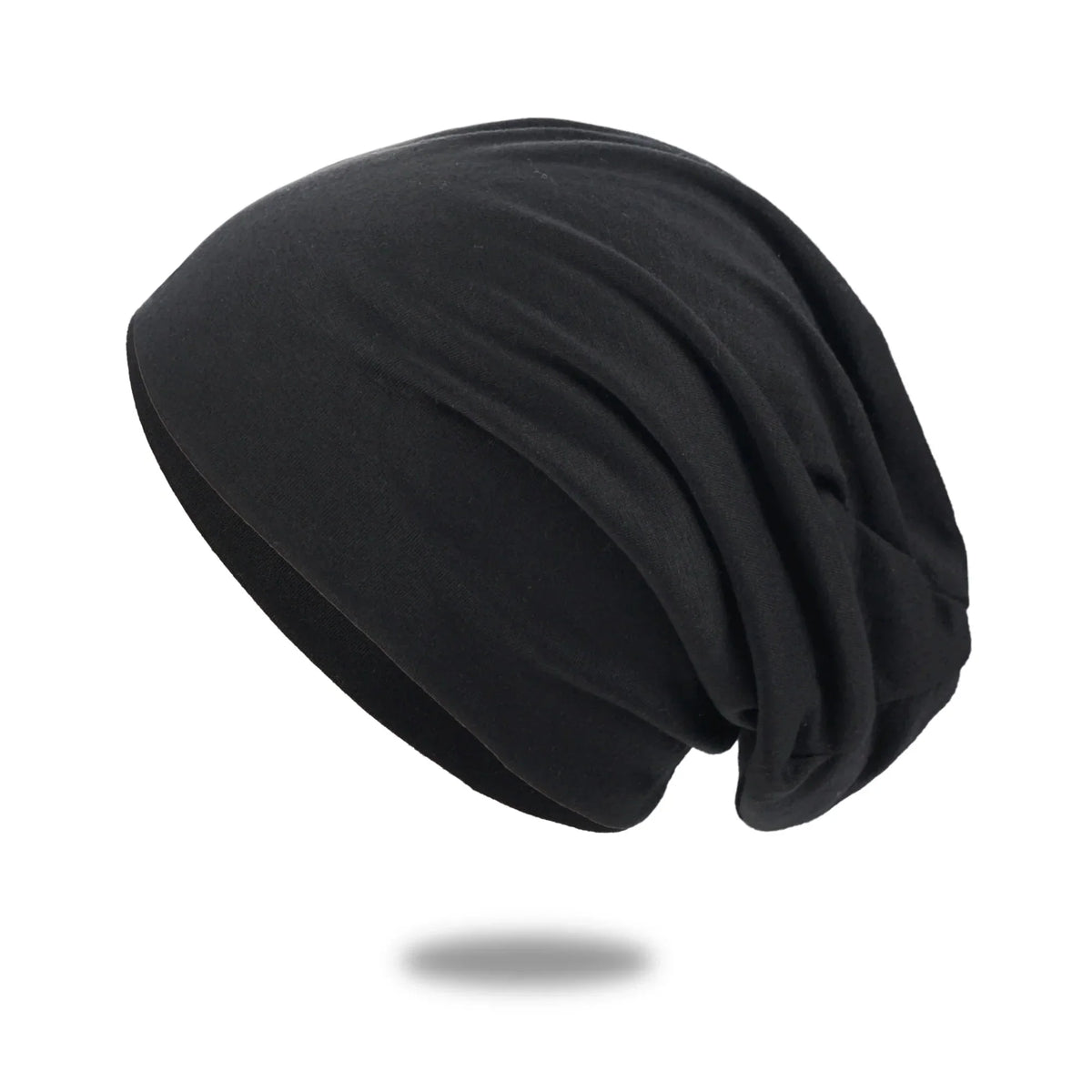 Loose Knit Beanie Cotton Spandex Blend Breathable Stretch Fabric (One Size)