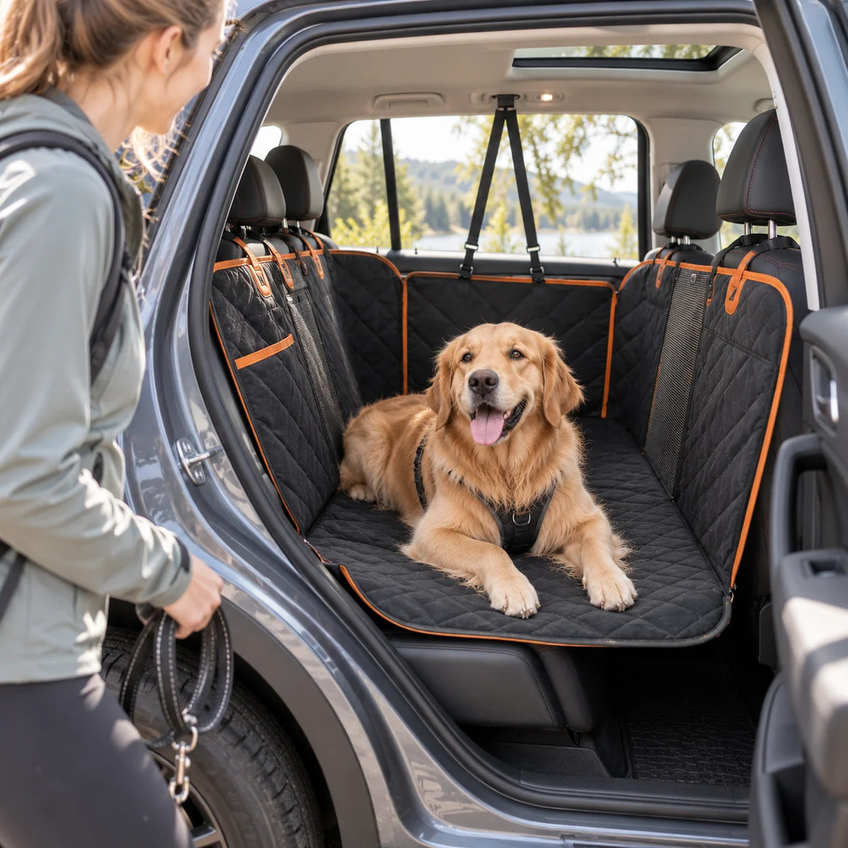 Dog Car Seat Cover Waterproof Back Seat Extender