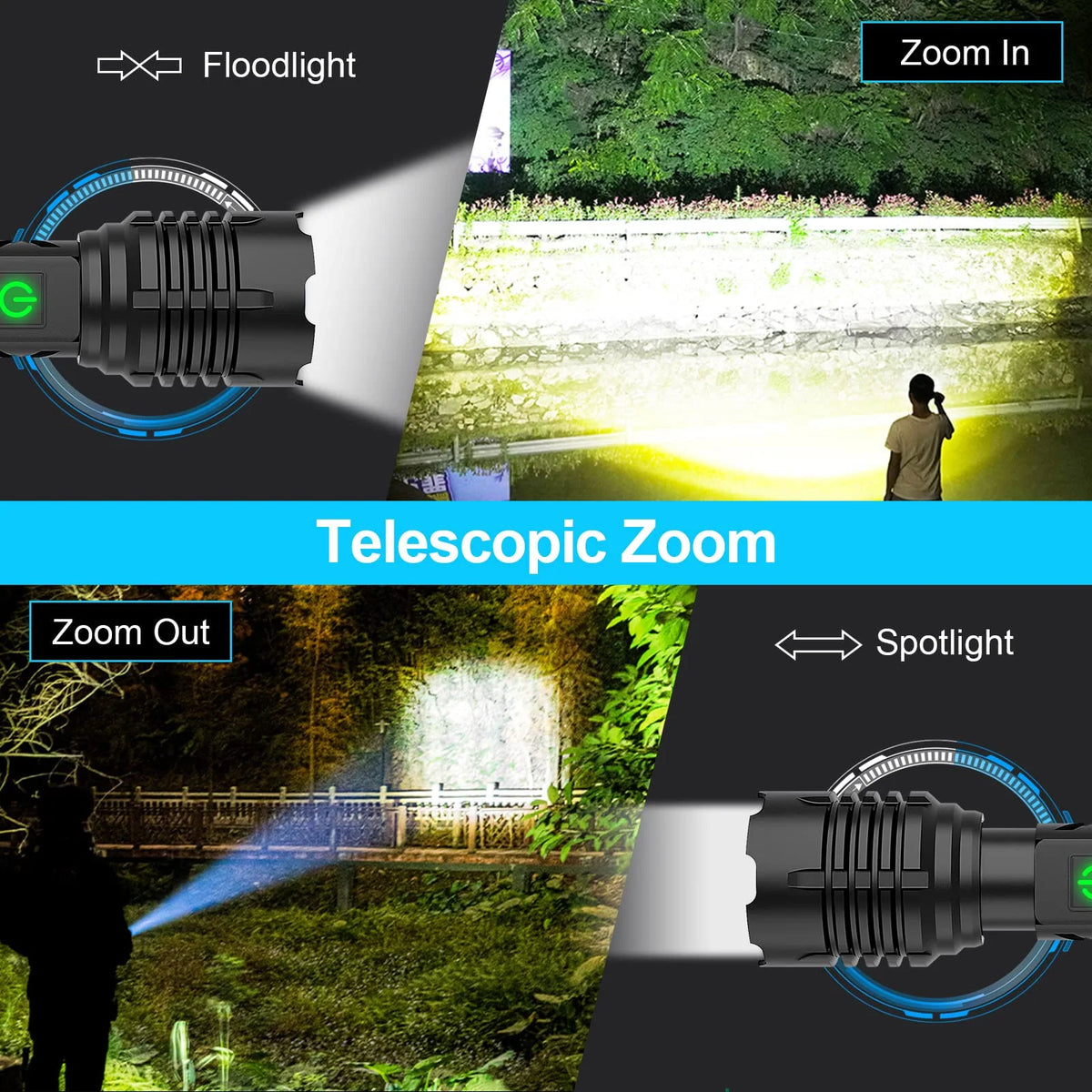 Rechargeable Flashlight 100,000 Lumens LED
