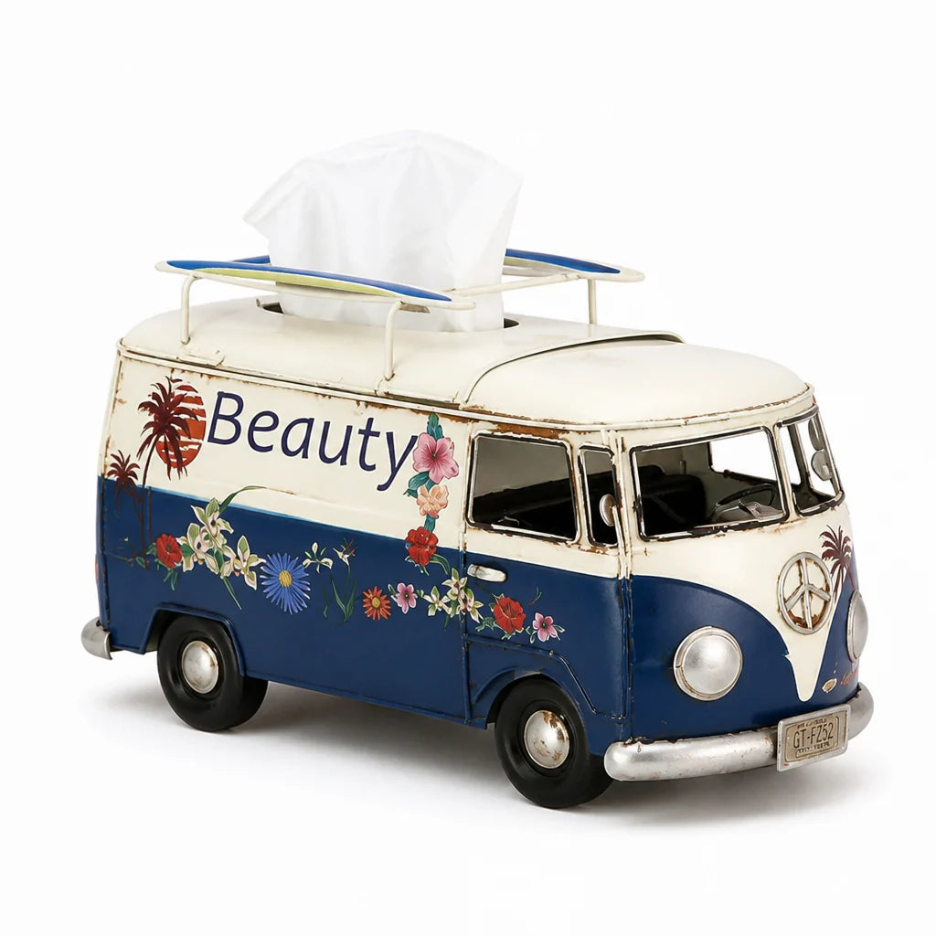 Handcrafted Retro Iron Bus-Shaped Coin Bank