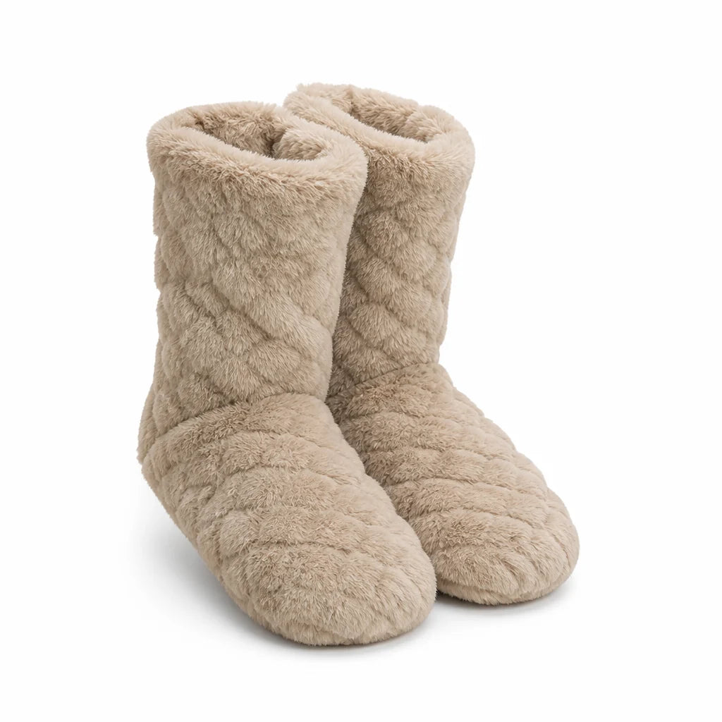 House socks with teddy lining and non-slip sole