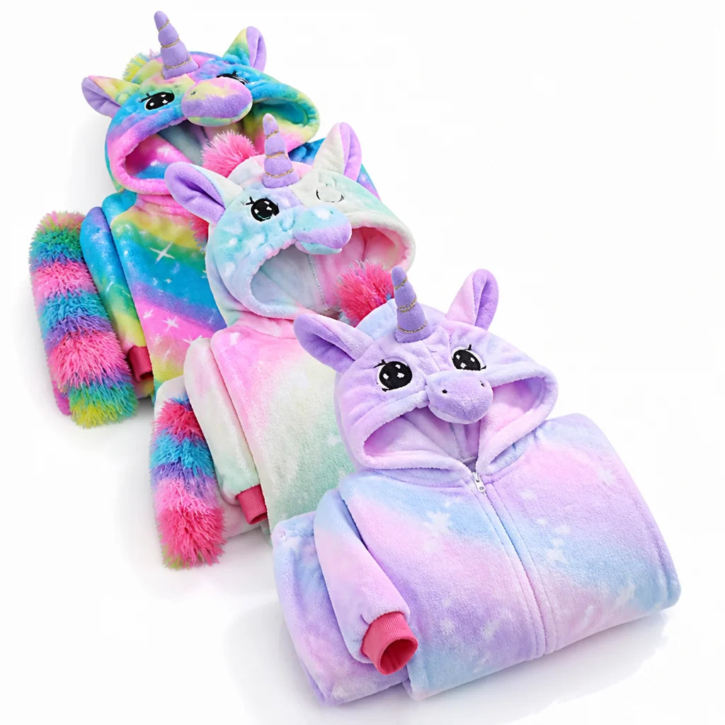 Girls Unicorn Onesie Fleece Loungewear