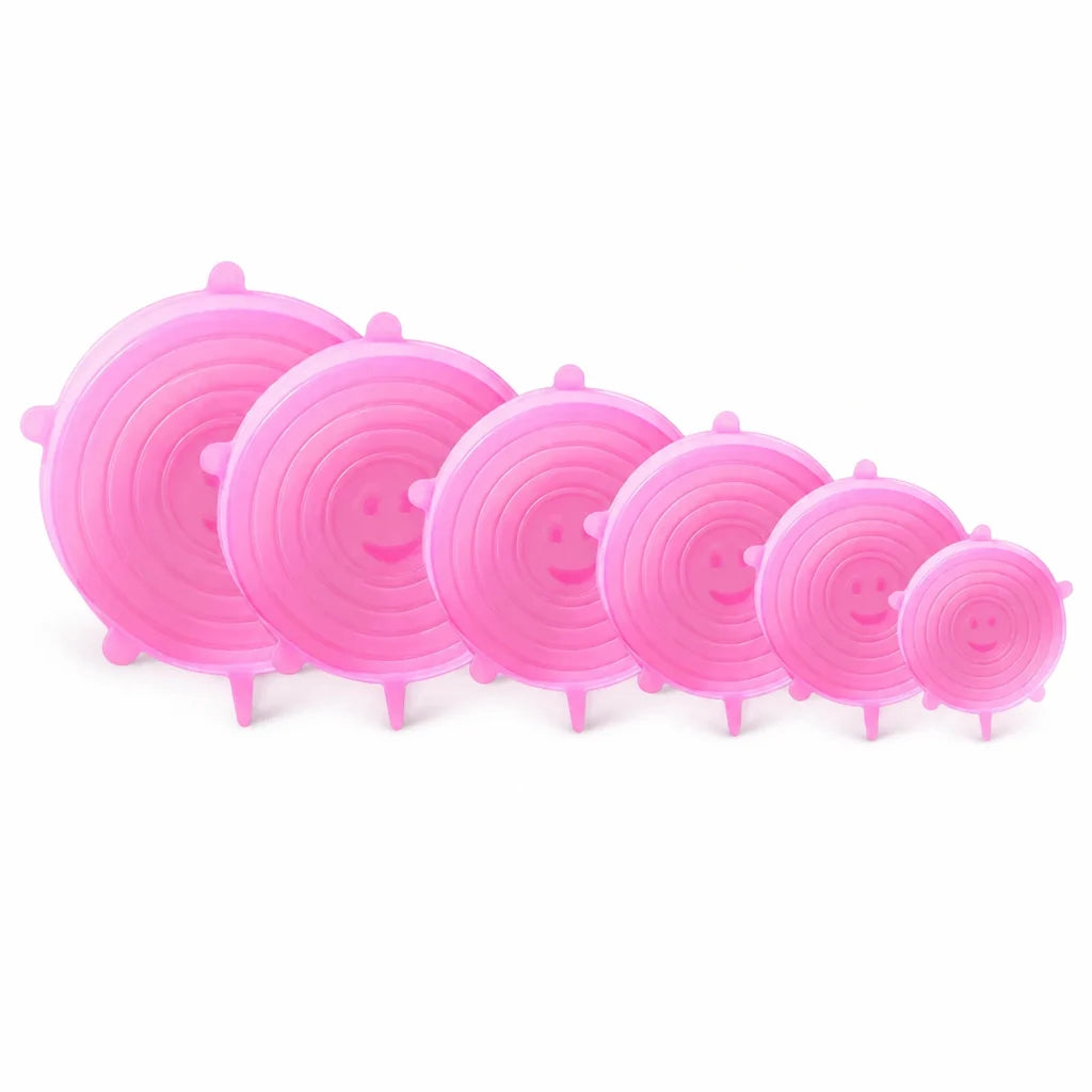 Airtight, Food-Grade Silicone Stretch Lids (Set of 6)