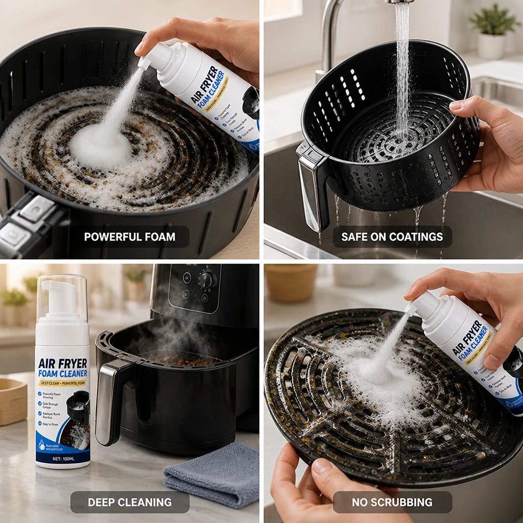 Air Fryer Cleaner Foam Degreaser & Nonstick Safe (3.4 fl oz)