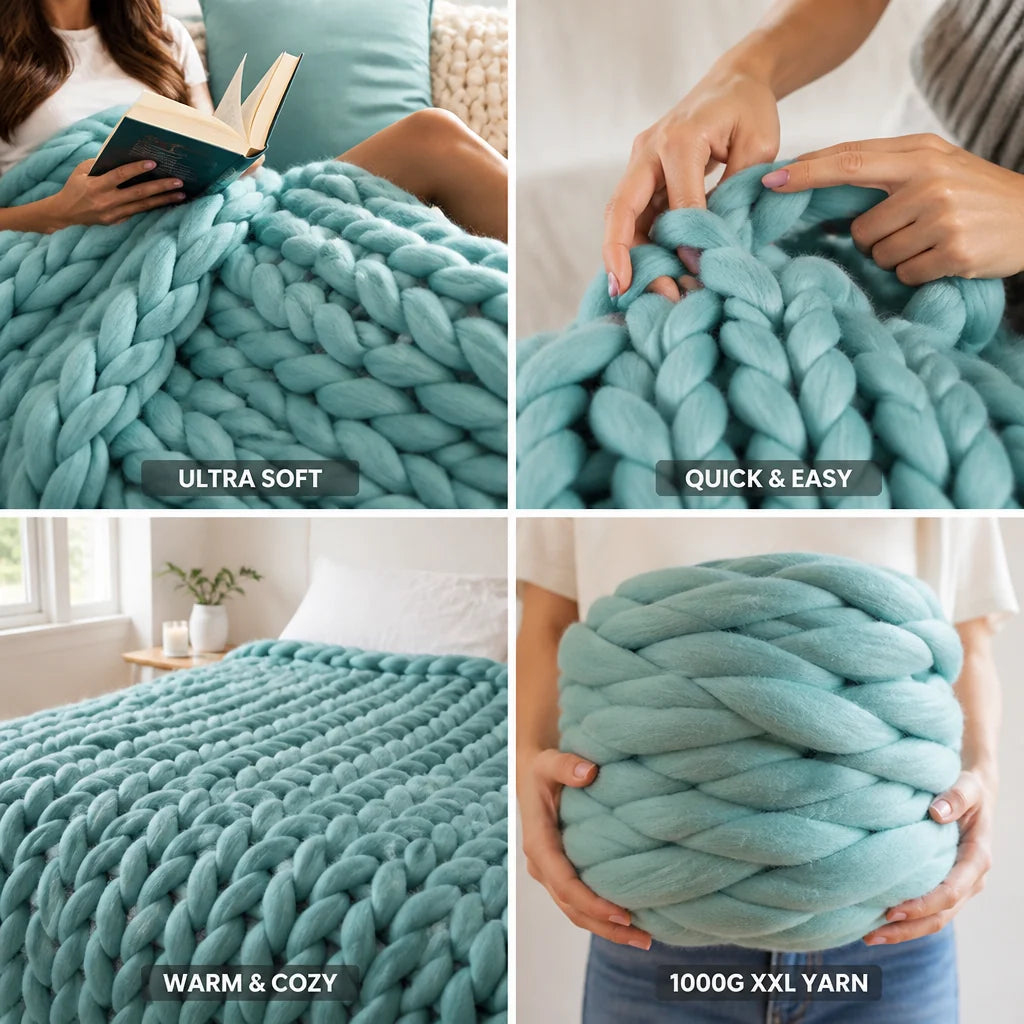 XXL Extra Thick Ultra Soft Chunky Knitting Wool (1000 g)