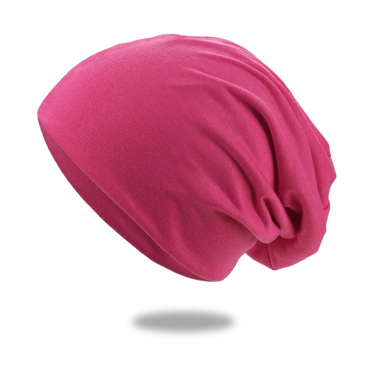 Loose Knit Beanie Cotton Spandex Blend Breathable Stretch Fabric (One Size)