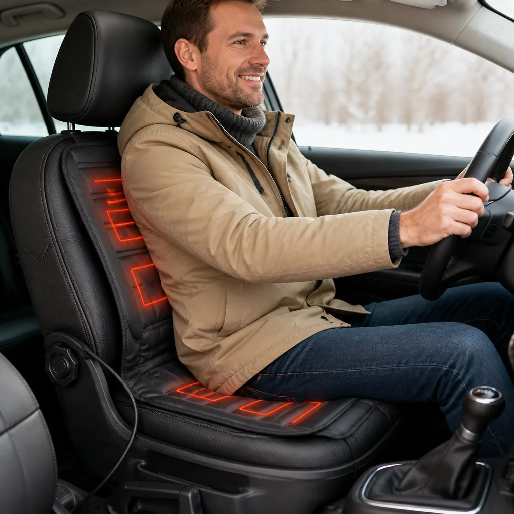 Rapid-heating, full-coverage, non-slip car seat cover (12V)