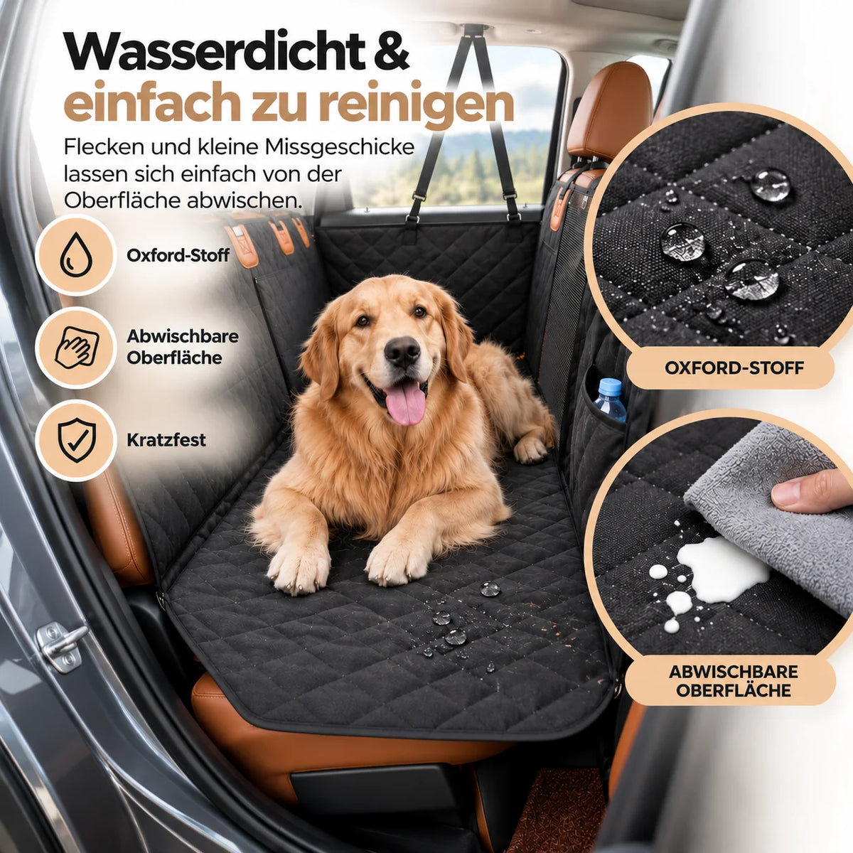 Dog Car Seat Cover Waterproof Back Seat Extender