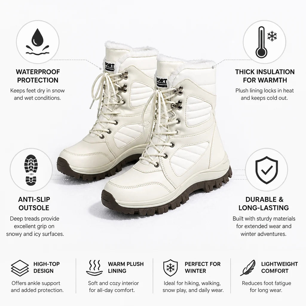 Waterproof insulated high-top snow boots